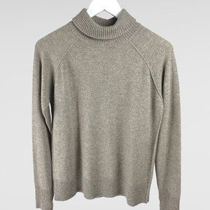 Line The Label Taupe Cashmere Turtleneck Sweater